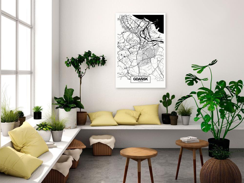 Canvas Print - City Plan: Gdansk (1 Part) Vertical-ArtfulPrivacy-Wall Art Collection