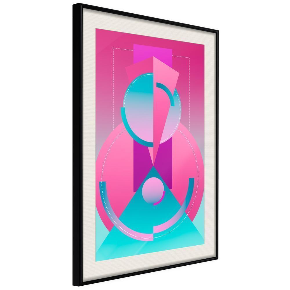 Abstract Poster Frame - Constructivist Train-artwork for wall with acrylic glass protection