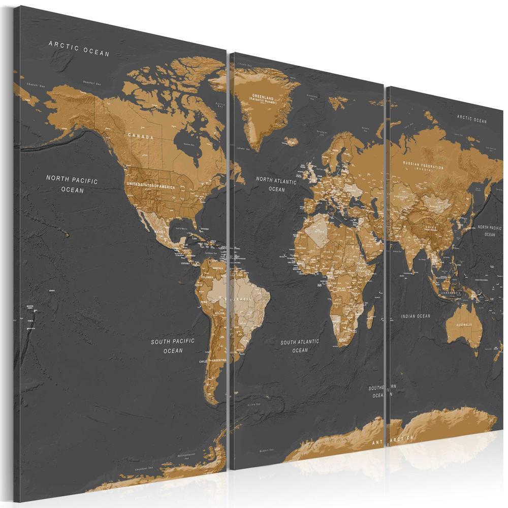 Canvas Print - World Map: Modern Aesthetics-ArtfulPrivacy-Wall Art Collection