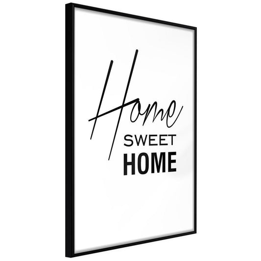 Typography Framed Art Print - Home I-artwork for wall with acrylic glass protection