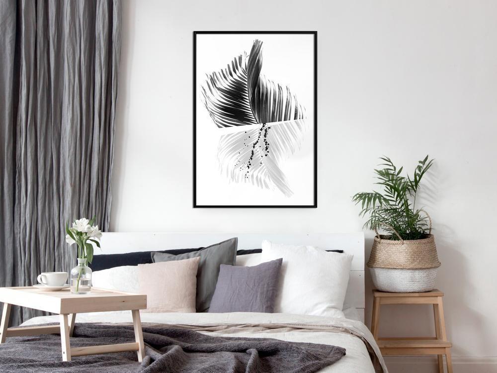 Botanical Wall Art - Abstract Feather-artwork for wall with acrylic glass protection