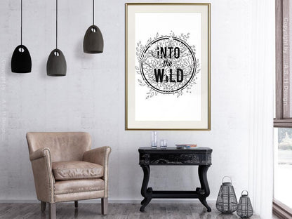 Typography Framed Art Print - Connect with Nature-artwork for wall with acrylic glass protection