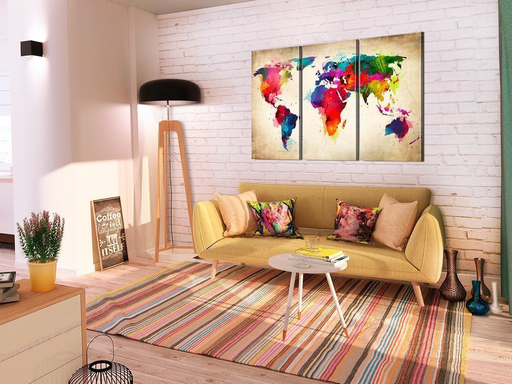Canvas Print - Rainbow Continents-ArtfulPrivacy-Wall Art Collection