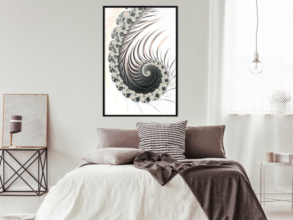 Abstract Poster Frame - Fractal Spiral (Positive)-artwork for wall with acrylic glass protection