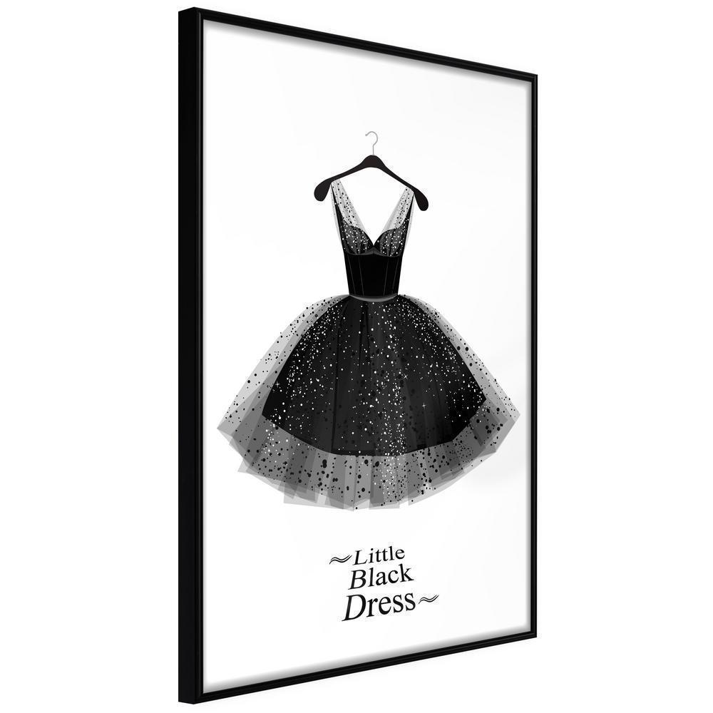 Black and White Framed Poster - LBD-artwork for wall with acrylic glass protection