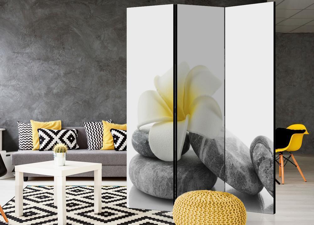 Decorative partition-Room Divider - White Lotus-Folding Screen Wall Panel by ArtfulPrivacy