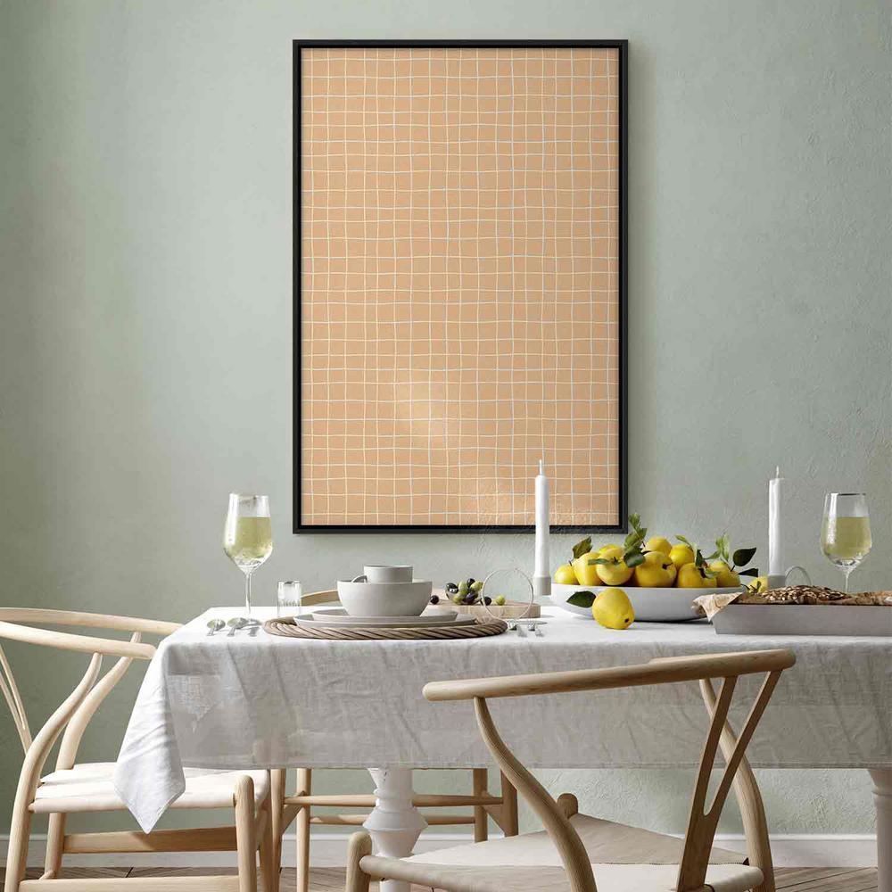 Canvas Print - Waving Lines - Creamy Grid on a Noisy Pastel Background