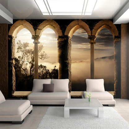 Wall Mural - Mountain monastery-Wall Murals-ArtfulPrivacy