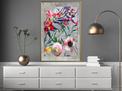 Botanical Wall Art - Scattered Flowers-artwork for wall with acrylic glass protection