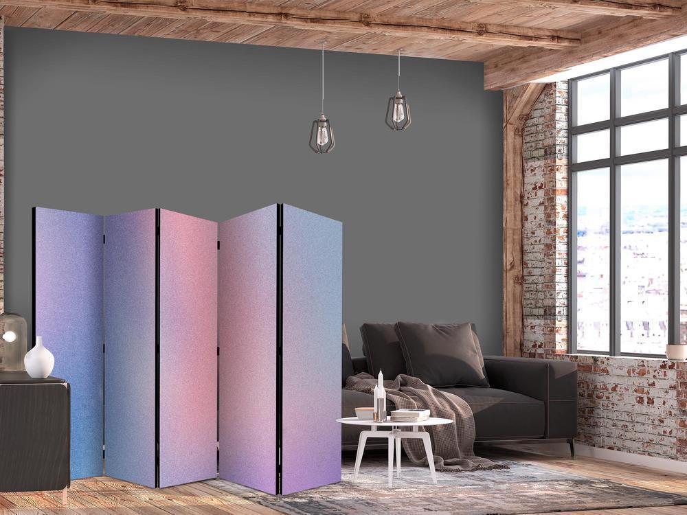 Room Divider - Rainbow Gradient - Delicate Multicolored Gradient Resembling Mist- A 5 Panel Folding Screen For Living rooms, bedrooms or home office, decorative folding screen made with wood and canvas