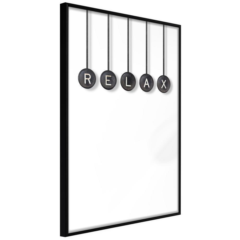 Typography Framed Art Print - Relax-artwork for wall with acrylic glass protection