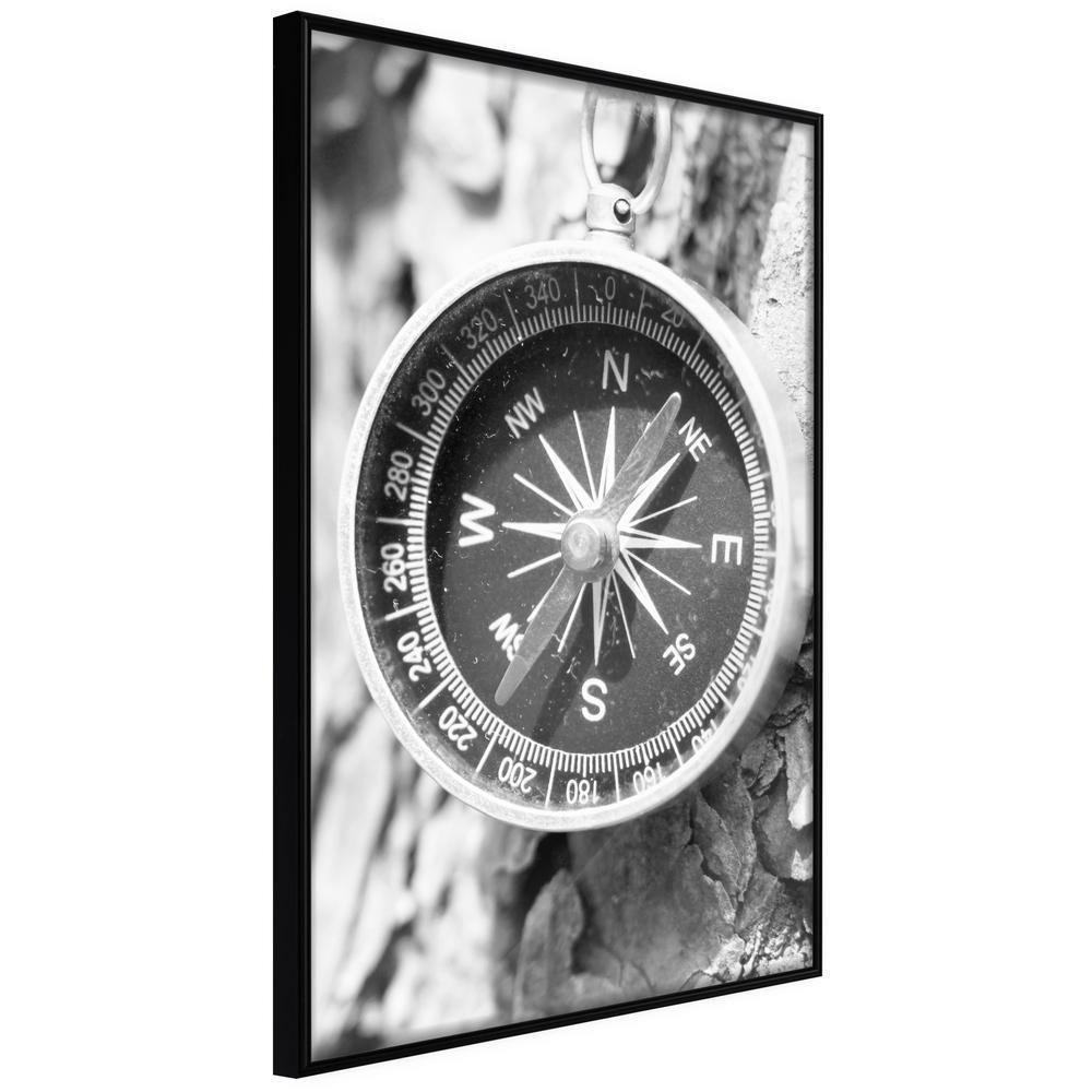 Black and white Wall Frame - Where to Go?-artwork for wall with acrylic glass protection