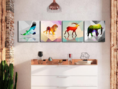 Canvas Print - Colourful Animals (4 Parts)-ArtfulPrivacy-Wall Art Collection