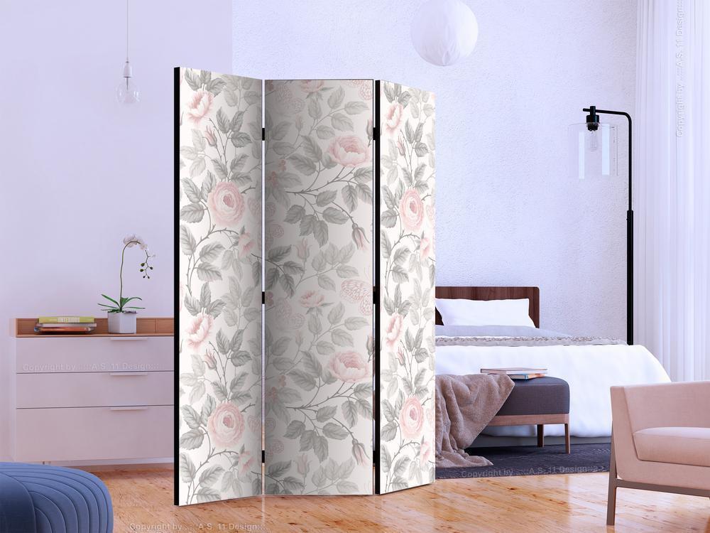 Decorative partition-Room Divider - Watercolor Roses-Folding Screen Wall Panel by ArtfulPrivacy