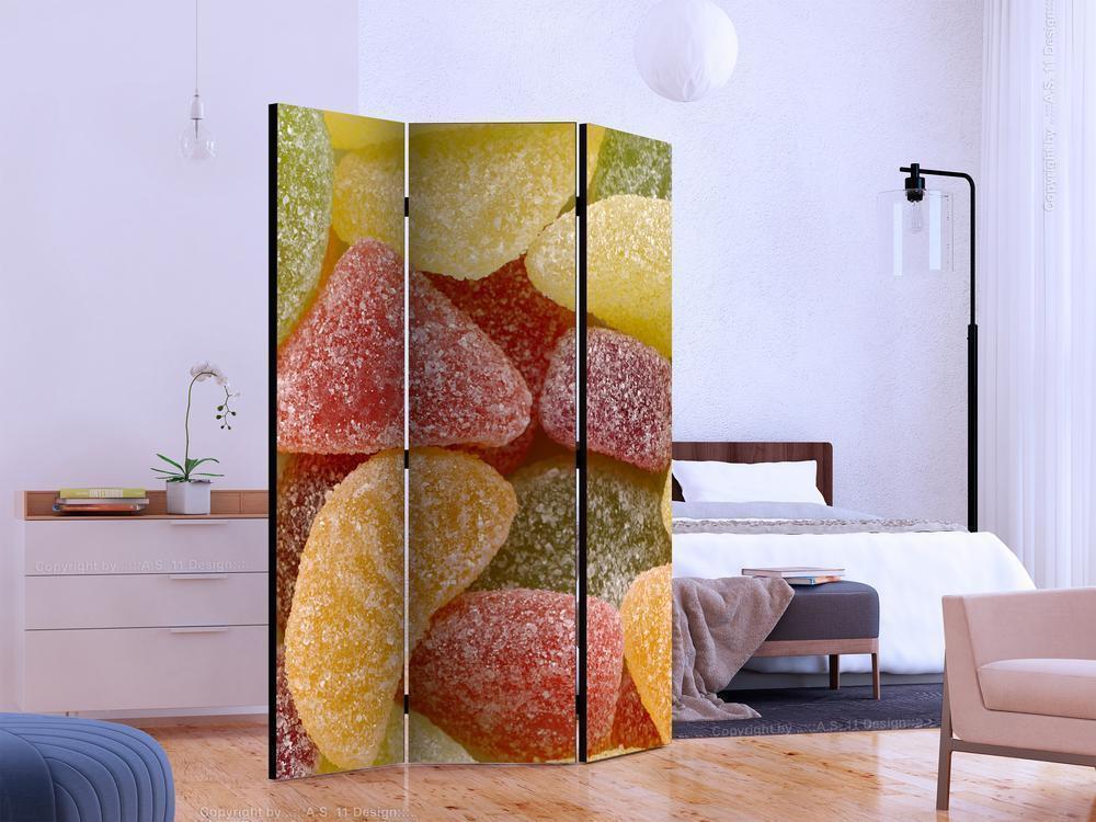 Decorative partition-Room Divider - Tasty fruit jellies-Folding Screen Wall Panel by ArtfulPrivacy