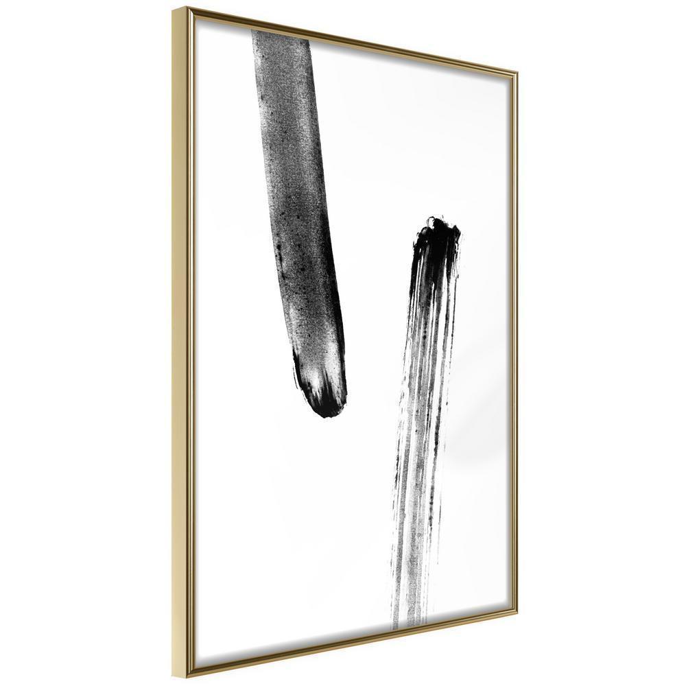 Black and White Framed Poster - Braking Distance-artwork for wall with acrylic glass protection