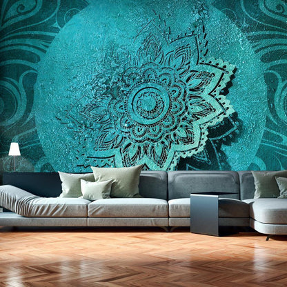 Wall Mural - Azure Flower-Wall Murals-ArtfulPrivacy