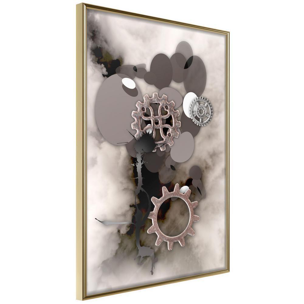 Abstract Poster Frame - Ancient Mechanism-artwork for wall with acrylic glass protection