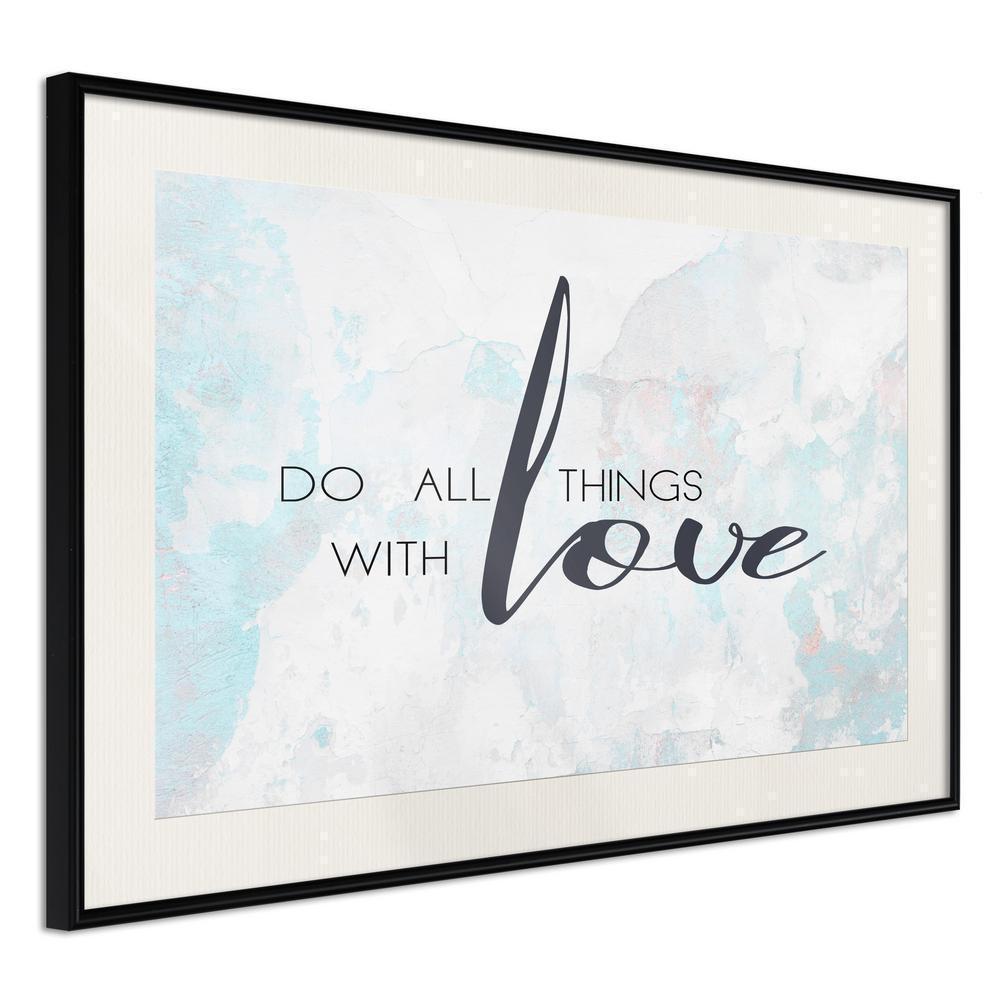 Motivational Wall Frame - With Love-artwork for wall with acrylic glass protection