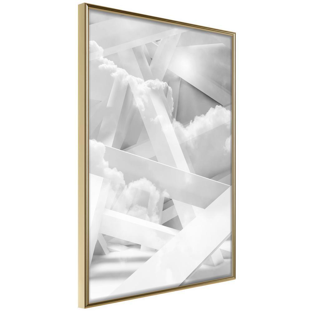 Abstract Poster Frame - Scaffold in the Clouds-artwork for wall with acrylic glass protection