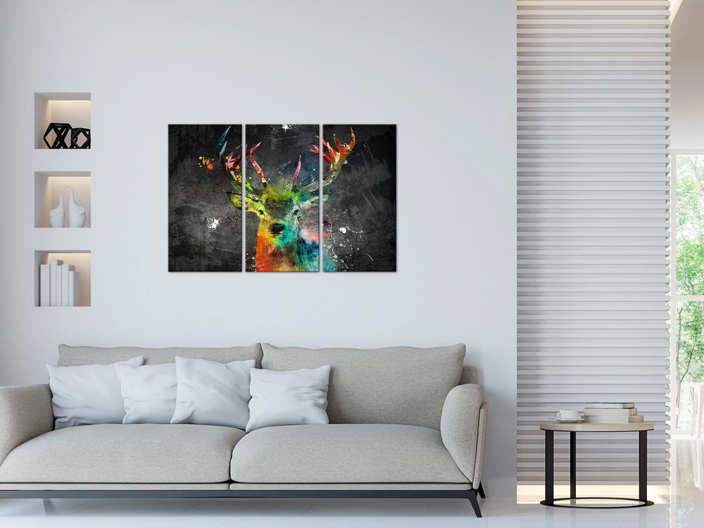 Canvas Print - Rainbow Deer (3 Parts)-ArtfulPrivacy-Wall Art Collection