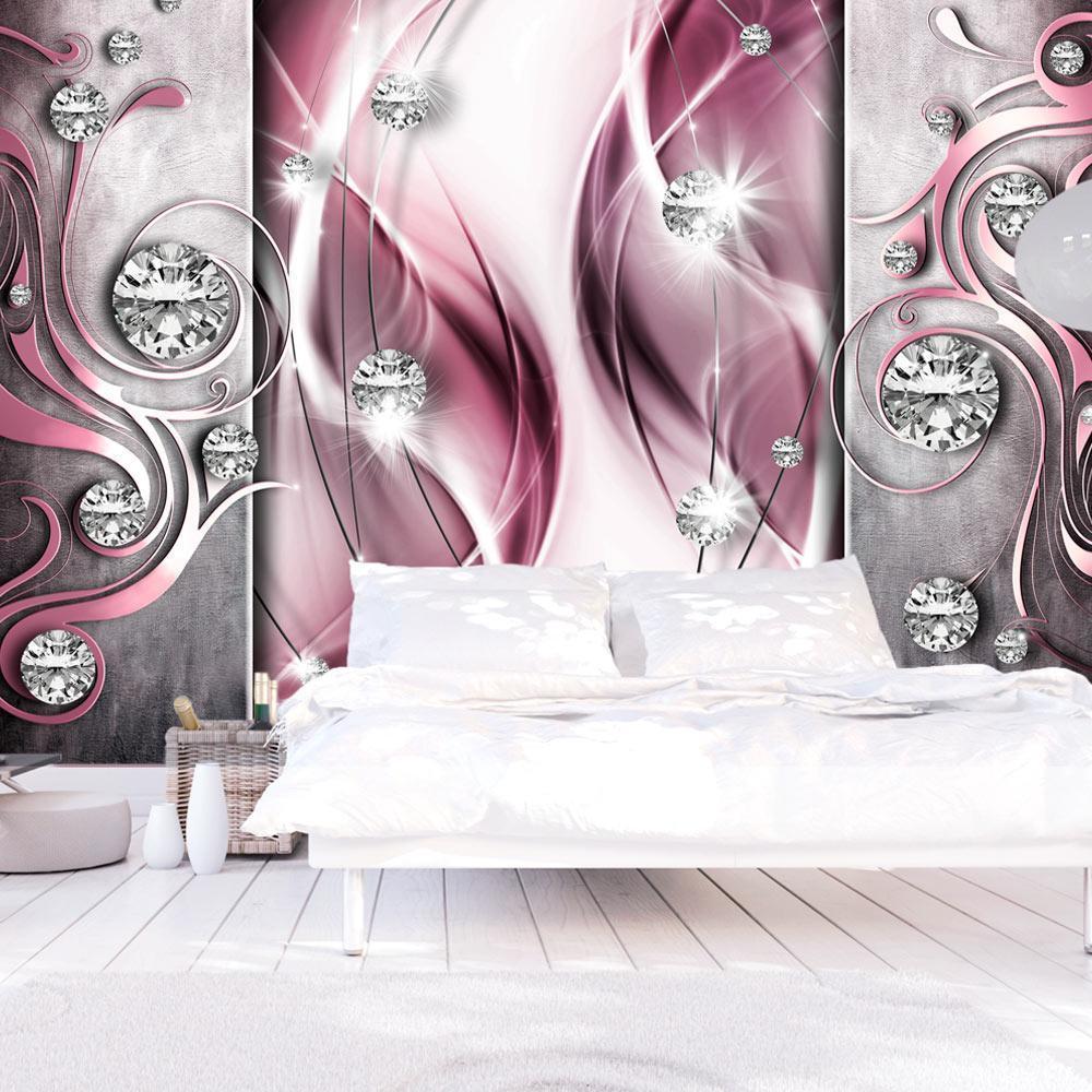 Wall Mural - Pink and Diamonds-Wall Murals-ArtfulPrivacy