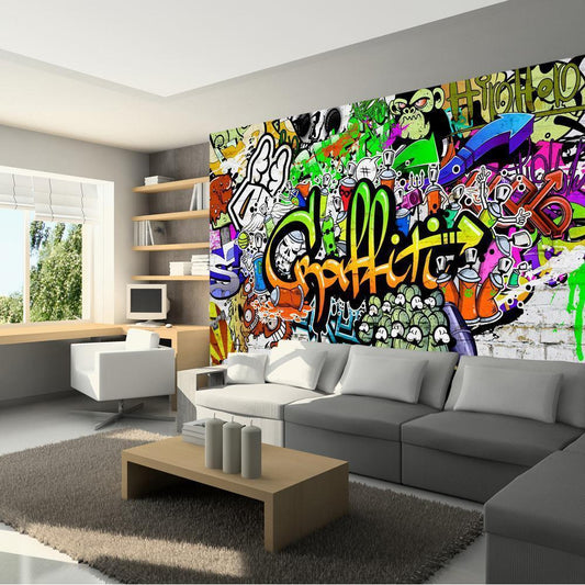 Wall Mural - Graffiti on the Wall-Wall Murals-ArtfulPrivacy