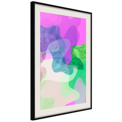 Abstract Poster Frame - Pink Camouflage-artwork for wall with acrylic glass protection