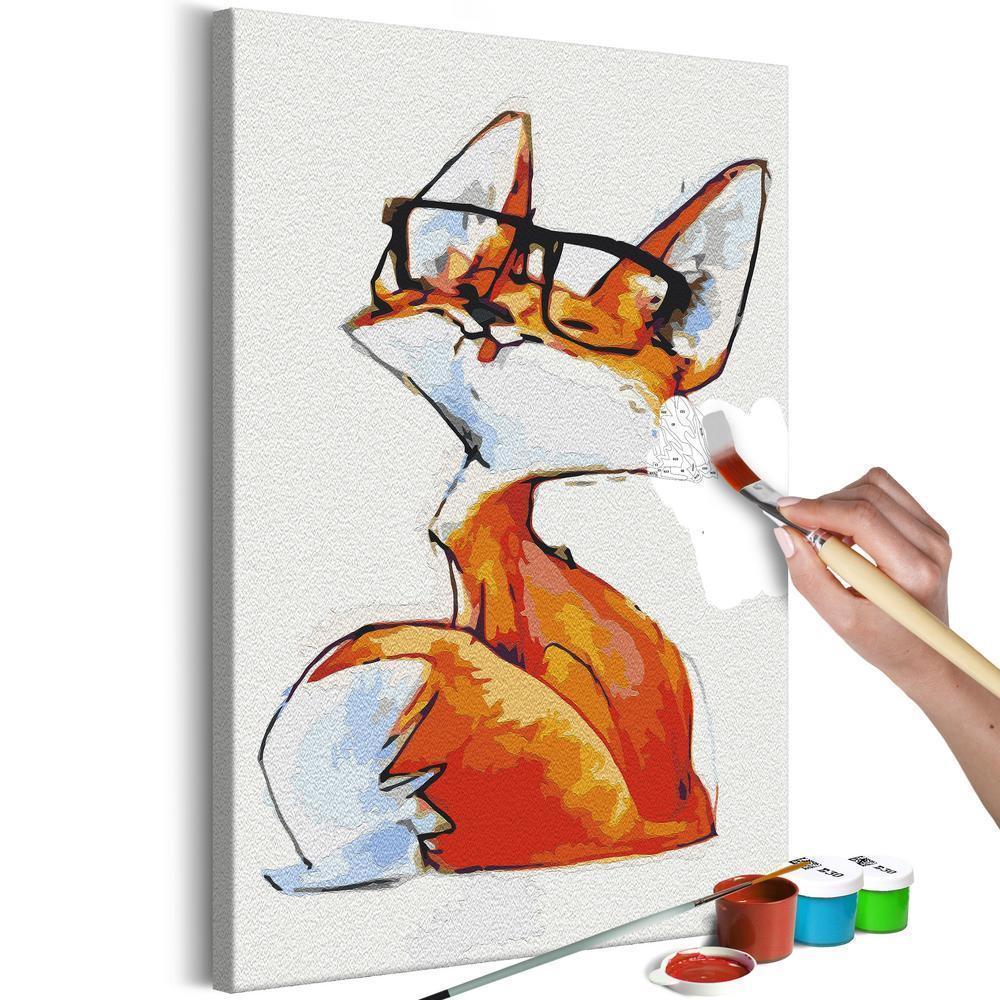 Start learning Painting - Paint By Numbers Kit - Eyeglass Fox - new hobby