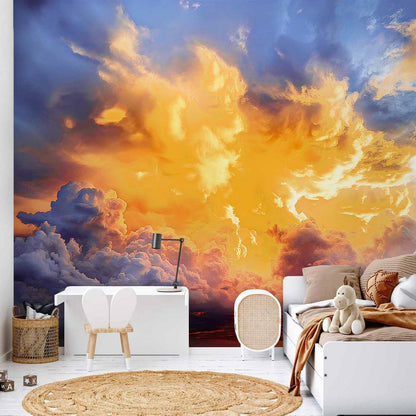 Wall Mural - Beautiful Sunset - Clouds in Warm Shades