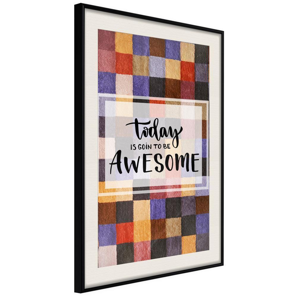 Motivational Wall Frame - Today II-artwork for wall with acrylic glass protection