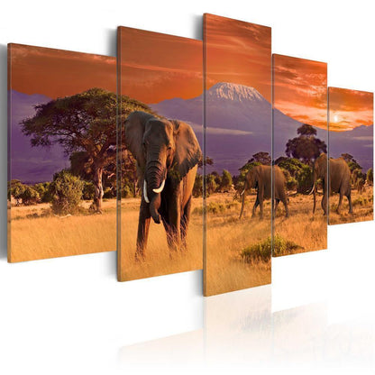 Canvas Print - Africa: Elephants-ArtfulPrivacy-Wall Art Collection