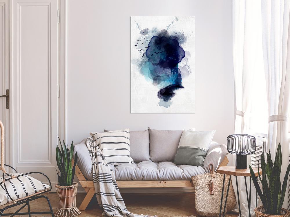 Canvas Print - Blue Memory (1 Part) Vertical-ArtfulPrivacy-Wall Art Collection