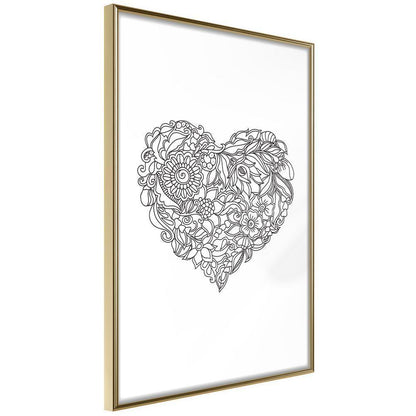 Black and White Framed Poster - Fulfillment of Love-artwork for wall with acrylic glass protection