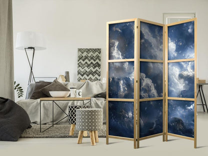 Japanese Room Divider - Astronomical Wonders: Clouds and Stars in Harmonious Combination