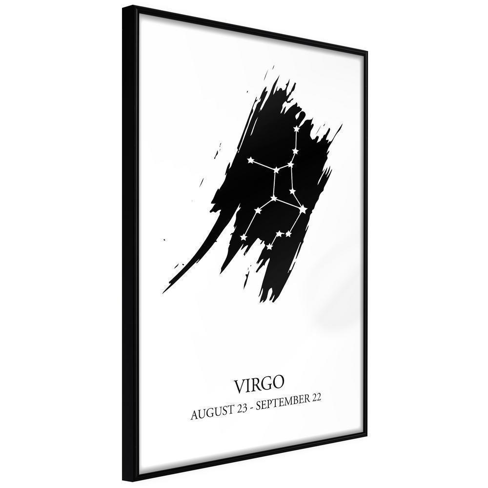 Typography Framed Art Print - Zodiac: Virgo I-artwork for wall with acrylic glass protection