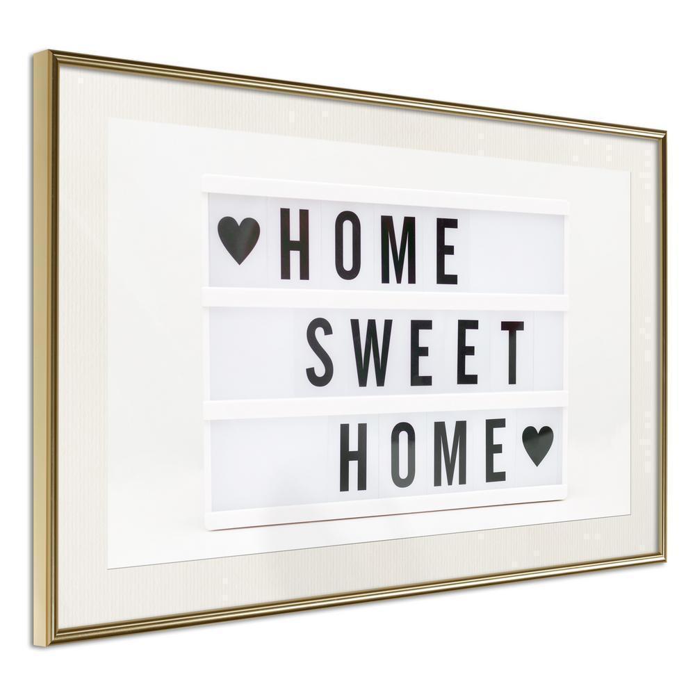 Typography Framed Art Print - There is No Place Like Home-artwork for wall with acrylic glass protection