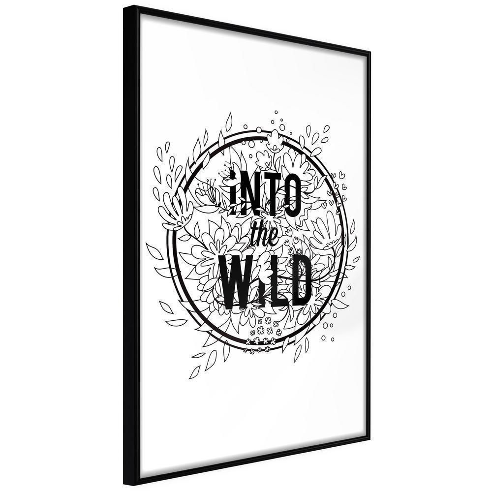 Typography Framed Art Print - Connect with Nature-artwork for wall with acrylic glass protection