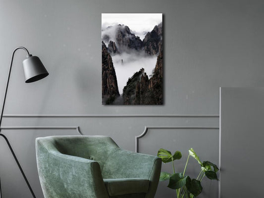 Canvas Print - Fog Over Huang Shan (1 Part) Vertical-ArtfulPrivacy-Wall Art Collection