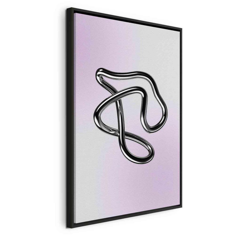 Canvas Print - Silver Intricacies - Fluid Metallic Figure on a Gradient Background