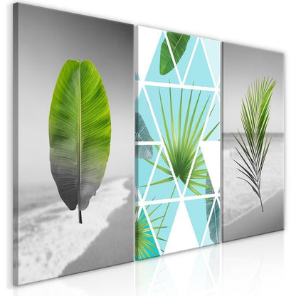 Canvas Print - Leaves on the Beach (3 Parts)-ArtfulPrivacy-Wall Art Collection