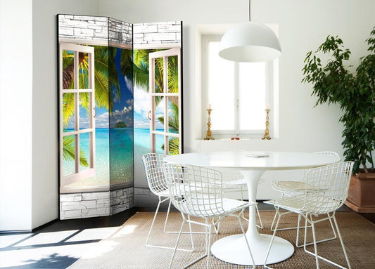 Decorative partition-Room Divider - Dream Island-Folding Screen Wall Panel by ArtfulPrivacy