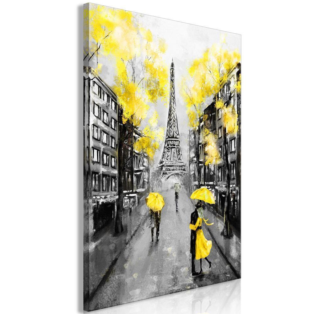 Canvas Print - Paris Rendez-Vous (1 Part) Vertical Yellow-ArtfulPrivacy-Wall Art Collection