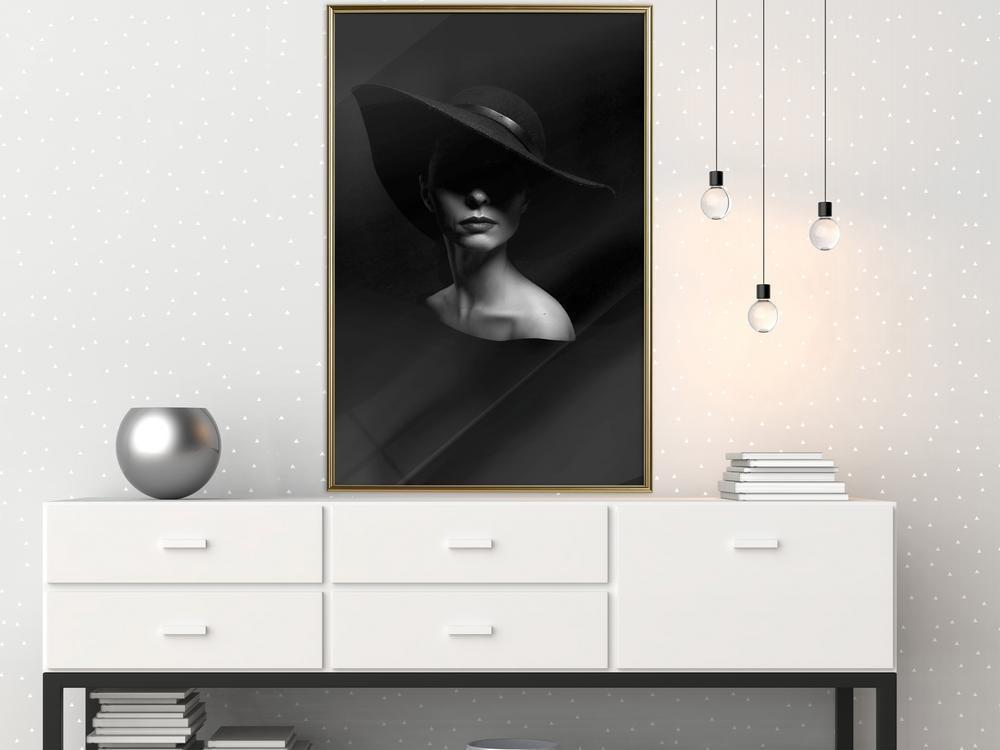 Wall Decor Portrait - Woman in a Hat-artwork for wall with acrylic glass protection