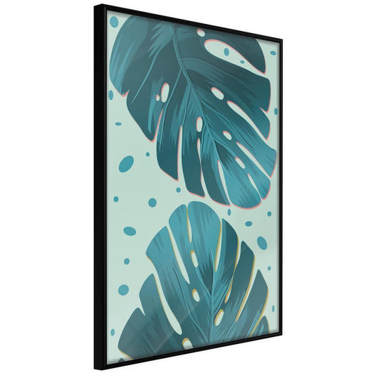 Botanical Wall Art - Pastel Monstera Leaves-artwork for wall with acrylic glass protection