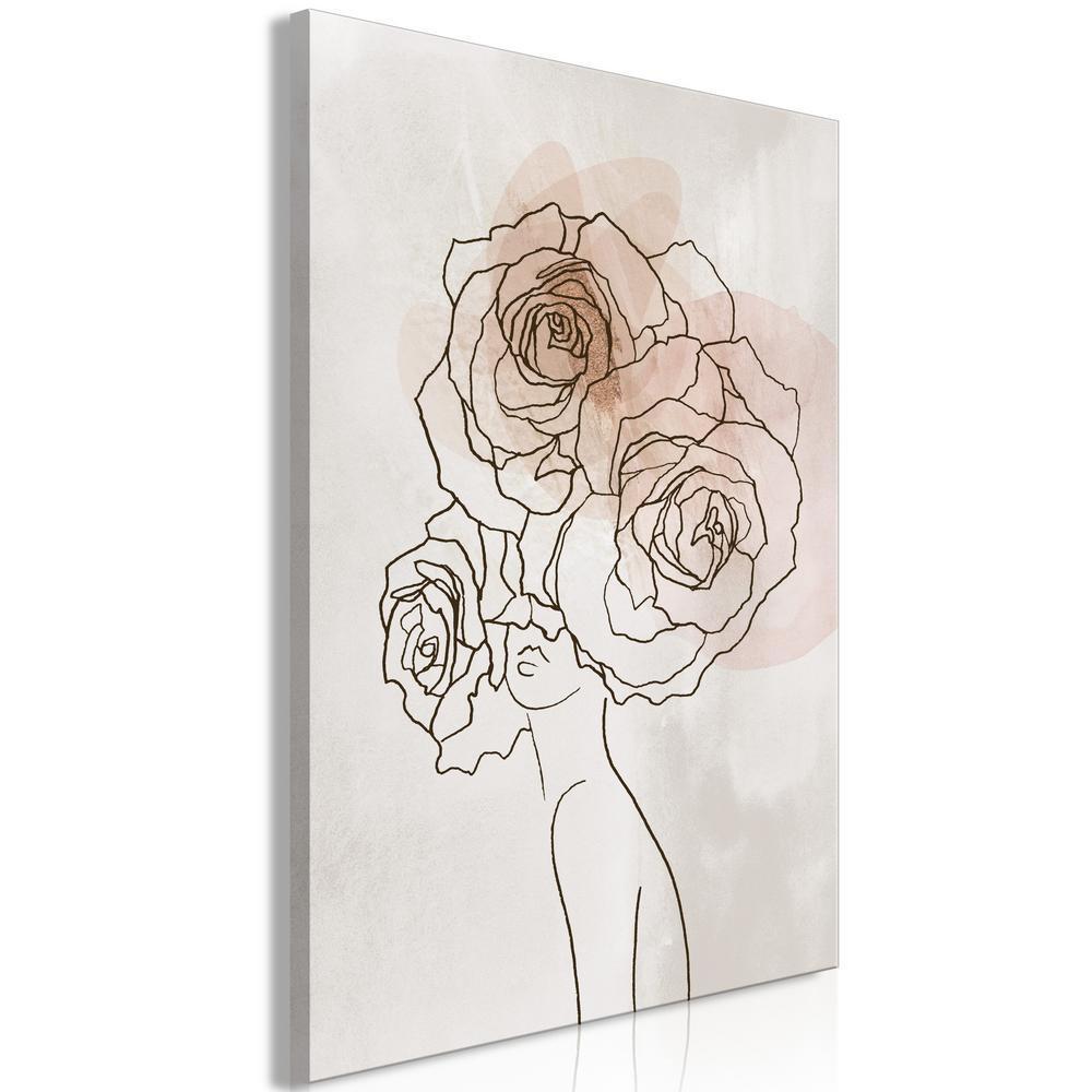 Canvas Print - Anna and Roses (1 Part) Vertical-ArtfulPrivacy-Wall Art Collection