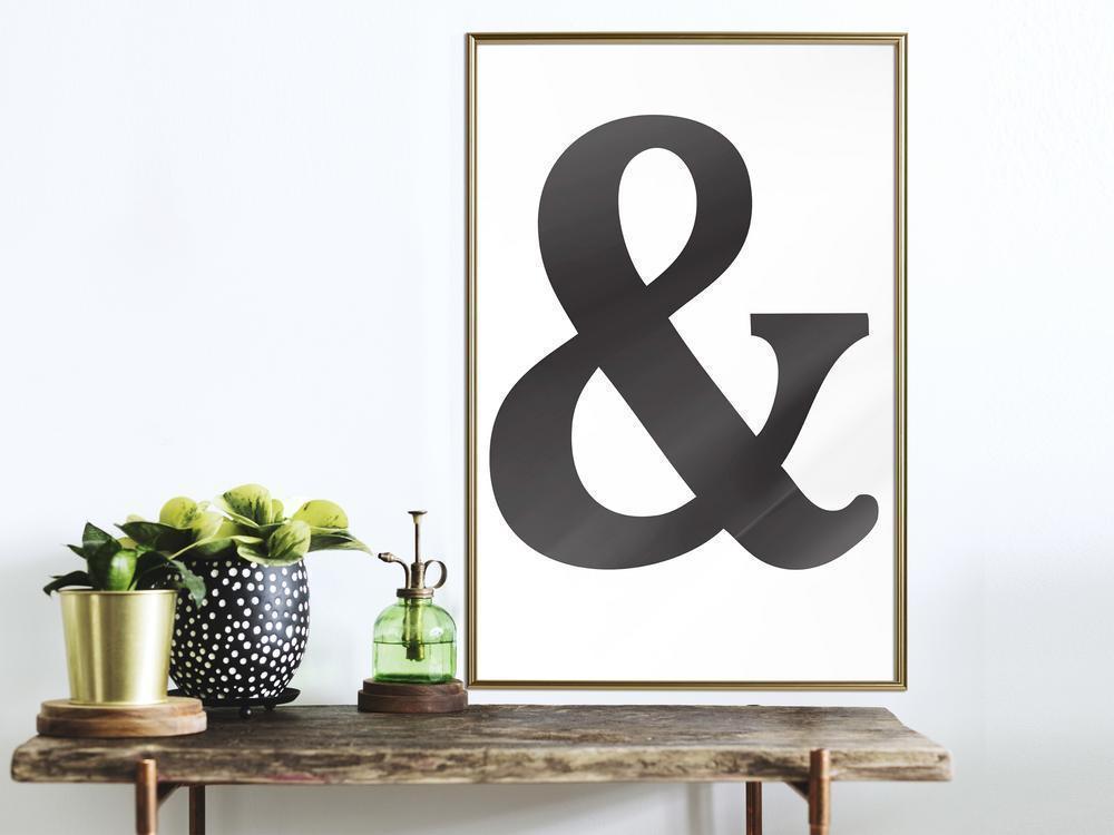 Typography Framed Art Print - Ampersand (Black)-artwork for wall with acrylic glass protection