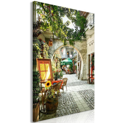 Canvas Print - Cracow: Sunny Pub (1 Part) Vertical-ArtfulPrivacy-Wall Art Collection