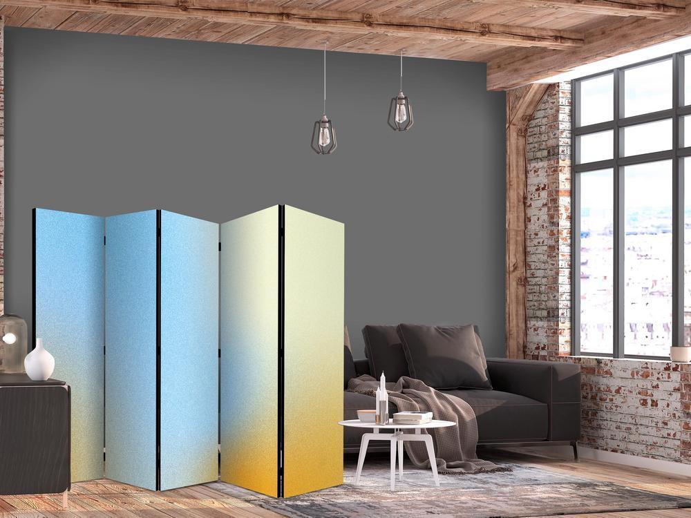 Room Divider - Energetic Gradient - Gradient Composition in Vibrant Colors- A 5 Panel Folding Screen For Living rooms, bedrooms or home office, decorative folding screen made with wood and canvas