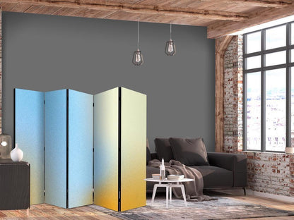 Room Divider - Energetic Gradient - Gradient Composition in Vibrant Colors- A 5 Panel Folding Screen For Living rooms, bedrooms or home office, decorative folding screen made with wood and canvas